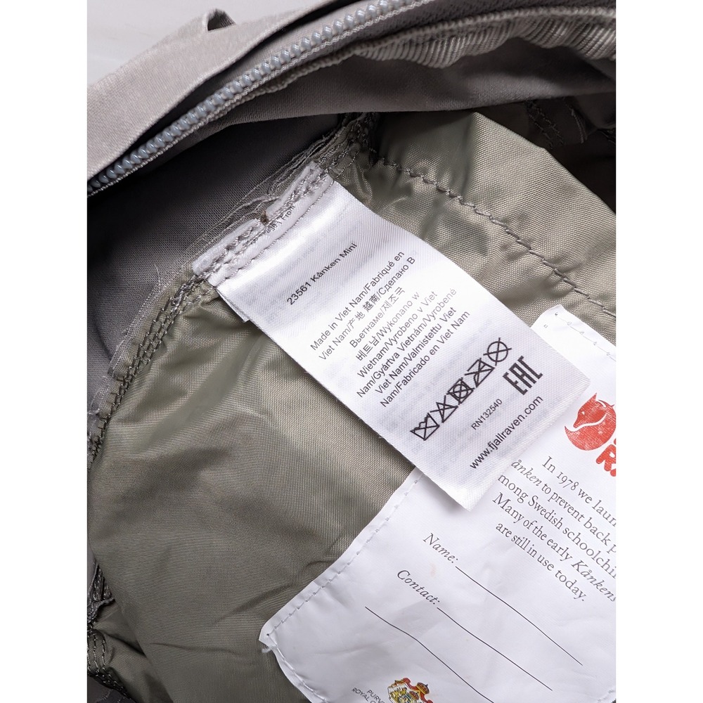 Fjallraven‎ Kanken Mini Backpack Gray Small Travel 23561 - Picture 8 of 10